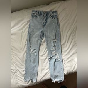 Ankle straight ultra high rise jeans